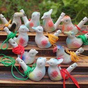 Creative Water Bird Fluitje Klei Vogel Keramiek Geglazuurd Song Chirps Bathtime Kids Toys Gift Christmas Party Favor Woondecoratie 100 stks CY220115