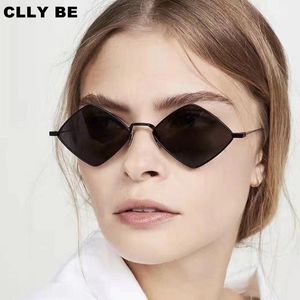 패션 금속 마름모 선글라스 여성 불규칙한 빈티지 작은 프레임 태양 안경 고글 UV400 숙녀 oculos gafas de sol1