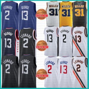 2021 New Kawhi Basketball Jersey 2 Leonard Mens Paul 13 George Malha Retro Reggie 31 Miller Victor 4 Olastipo Bege