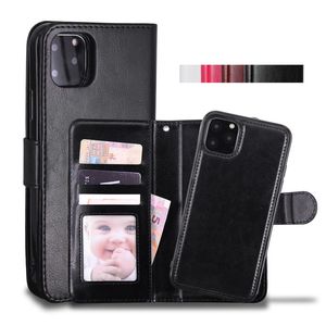 Cyberstore Telefon Skórzany Portfel Magnetycznie 2w1 Odpinany Przypadki Pokrywy dla iPhone 11 Pro XS Max 7 8 Samsung Note10 S10 Plus