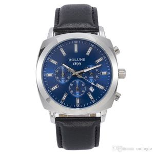 Luxo Mens Top Marca Holuns Genuine Relógios Impermeáveis ​​Homens Homens Homens Negócios Casual Moda Quartz Watches Montre Homme / 007 BRW