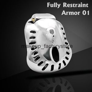 Massage Penis Ring Stainless Steel Male Chastity Device Cock Cage Fully Restraint Bowl penis Lock Sleeve Sex Toys For Men ARMOR 01