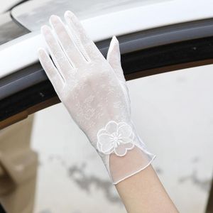 Ladies summer sun protection gloves lace anti-UV gloves black sexy breathable riding driving sunshade short female 03K