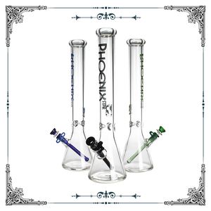 Phoenix Glass beaker bong Big beaker glass pipe 18 pollici di altezza bong acqua 7 mm di spessore vetro pipa ad acqua narghilè con downstem