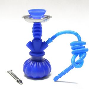 Bong in vetro percolatore a due disegni Rotondo Narghilè Shisha Bong in silicone Set Cool Bellissimo riciclatore di steli arabi 10,8 / 9,8 pollici