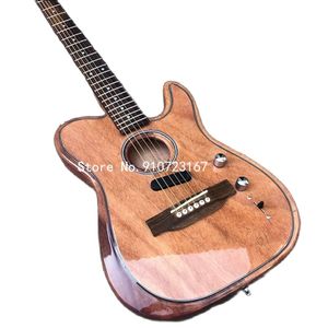 High-Quality Electric Guitar with Hollow Body and Pink Xylophone Bridge, Customizable in Multiple Colors