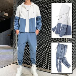 Hip-hop kostym manlig set track suits sweatsuit man TRACKSUIT MENS SETS Pant dragkedja Fickor Outwear 2PC jacka + byxor 220226