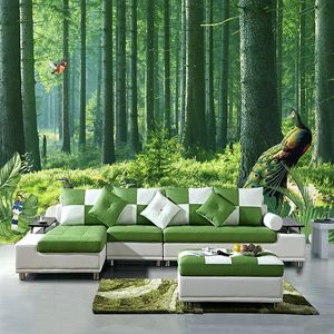 Carta da parati personalizzata 3D Classic Natura Paesaggio Foresta Foto murali Soggiorno Sala TV Sofa Autoadesivo Impermeabile 3 d Wall Papers