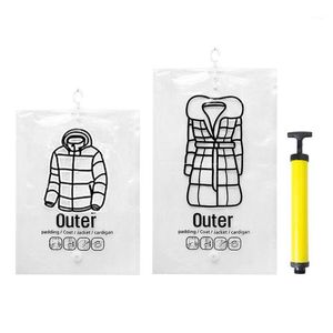 Förvaringspåsar sida Pull Hanging Typ Vakuum Kompression Bag Hanger Kläder Kläder Dammskyddad Skydd