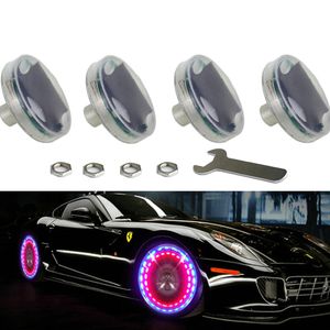 4pcs LED Car Tuning Gas Nozzle Cap Light rims Wheel Valve Stem Cap Tire Motion For Led Flash Tyre Valves Lamp 13 Flash Color AG