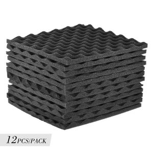 12 pcs Soundproofing Foam Studio Acoustic Foams Panels Wedges 12X12 inch Soundproof Absorption Treatment Panel