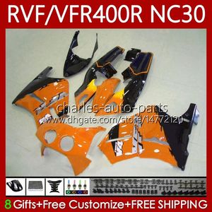 Fairings Kit For HONDA VFR400 R RVF400R NC30 V4 1989 1990 1991 1992 1993 79No.109 RVF VFR 400 RVF400 R 400RR VFR 400R VFR400RR Light Orange 89-93 VFR400R 89 90 91 92 93 Body