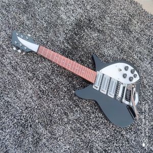 Gitara elektryczna 325, czarna farba, konfigurowalny, gitarowe pudełko