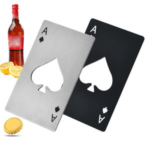 1 pz Apribottiglie in acciaio inossidabile Apri birra Poker Carta da gioco di picche Tappo di bottiglia di soda Apri Strumenti Bar Accessori da cucina