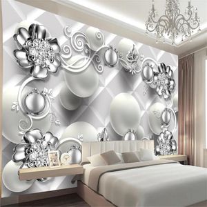 Costume 3d estereoscópica jóias papel de parede 3D estéreo wallpapers mural de sala de estar janela parede de fundo TV mural de parede