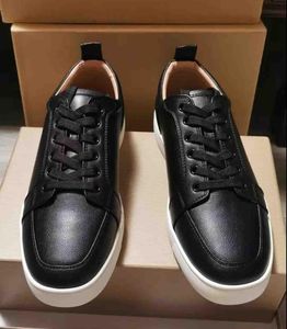 Atacado branco, preto couro sapatos casuais tênis solas vermelhas sapatos, quente luxey designers estilo clássico de alta qualidade vermelho-solas skate