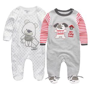 2PCS/LOT Bodysuit Ropa bebe Baby Boy Clothes Newborn Clothing Sets Baby Girl Clothes Pajamas Cotton Long Sleeve Infant Costumes 201028