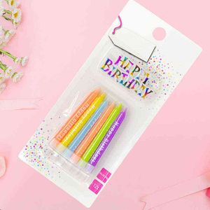 Födelsedagsljus färgtryck Happy Birthday Candles Cake Decoration Holiday Theme Party Scene Layout Candy Colored Candles
