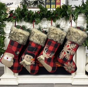 最新の46.5cmのサイズ、織り物、クリスマスの装飾、クリスマスソックス、サンタクロース、雪だるま、キャンディソックス、送料無料