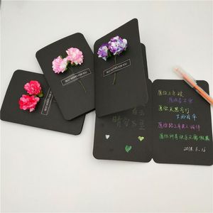 Fiori secchi Carte di fiori fai-da-te Biglietti di auguri di benedizione scritti a mano per il Ringraziamento, festa della mamma, fatti a mano creativi