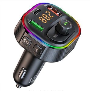 T86 Carbon FM-Transmitter, Auto-Bluetooth-MP3-Audio-Player, kabellose Freisprecheinrichtung mit 20 W PD Typ C, 18 W QC 3.0-Schnell-USB-Ladegerät