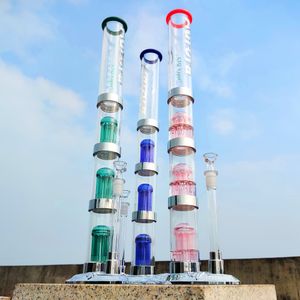 Original Aurora LTQ Vapor Hookahs 14mm Female Joint With Many Tools Oil Dab Rigs LED Base Switchable Colors Glass Bongs 3 Layers of Percolators Water Pipes