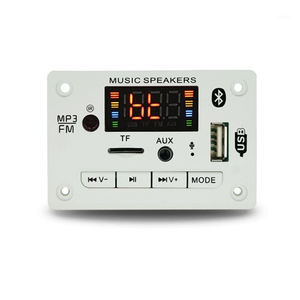 MP4-spelare 12V Trådlös Bluetooth 5.0 MP3 WMA DECODER Board Audio Module Support USB TF AUX FM Recording Funktion för biltillbehör1