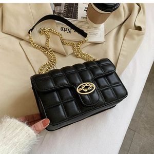 HBP New Hot Lattice Square Crossbody Bag Fashion Ny High-Quality PU Läder Kvinnors Designer Handväska Kedja Skulder Messenger Bag