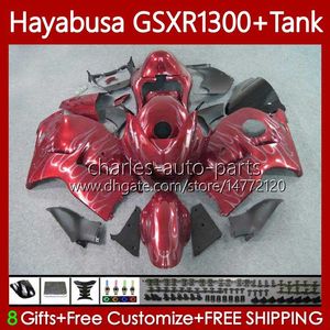 Fairings For SUZUKI Hayabusa GSXR-1300 GSXR 1300 CC GSXR1300 96 97 98 99 00 01 74No.108 GSX-R1300 1300CC 2002 2003 2004 2005 2006 2007 GSX R1300 96-07 Bodywork Red silvery