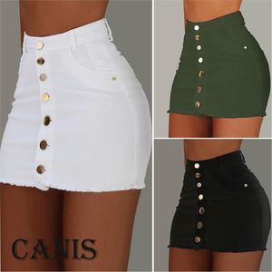 Skirt S al por mayor-Faldas Lápiz de mujer Denim Jean Mini Falda de cintura alta Casual Partido Bodycon Vestido corto Vacaciones A line