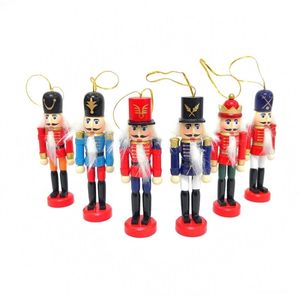 1Set 12cm Holz Nussknacker Puppet Desktop Dekoration Weihnachten Ornamente Malerei Walnüsse Soldaten Puppen Neue Jahr Geschenk Y201020