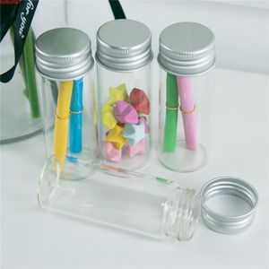 30*80*21mm 40ml Glass Bottles Aluminium Lid Empty Transparent Clear Gift Wishing Jars 24pcslothigh quantity