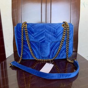 Borse a tracolla da donna di moda di alta qualità Catena d'oro classica 26 cm Borsa in velluto Borsa a mano da donna in stile cuore Borsa a tracolla Borsa a tracolla