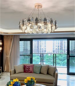 Lampadario di cristallo di lusso leggero lampadario post-moderno illuminazione soggiorno lampade a sospensione semplici camera da letto eleganti lampade da sala da pranzo