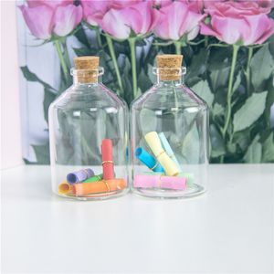 80ml Transparent Glass Cork Bottles Vials Jars Empty Storage Wishing Decorative Gift Diy 47*75*12.5mm 12pcs/lot