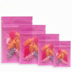 2000pcs/lot 8*12cm / 12x18cm Blue Pink Transparent colorful bag Fruit Herbal Tea Snack Seal Bag Hardware Gift Plastic Bag Free DHL Shipping