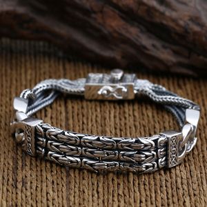 Braccialetti in argento sterling S925 per uomo donna Bracciali a catena in argento tailandese massiccio S925 gioielli raffinati regali di compleanno