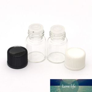 5pcs 2 ml Bottle Mini Limpar vidro com orifício redutor e Cap Essencial frascos de óleo grátis