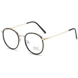 2022 عيون كبيرة نظارات بيضاوية إطار معدني كامل مع اللون إطارات مستديرة النظارات