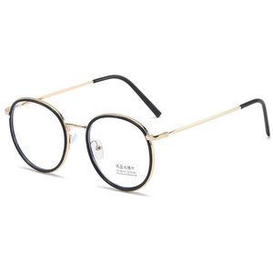 2022 Big Eyes Oval Eyeglasses Frame Full Metal With Color Round Frames School Glasses