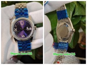 Orologio da donna di alta qualità di moda 126234 36mm 278274 31mm quadrante viola in acciaio inossidabile con quadrante romano con diamanti Asia 2813 movimento meccanico automatico da donna