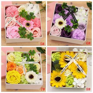 Parti Favor Kutulu Gül Sabun Çiçekler Doğum Günü Sevgililer Günü Noel Hediyeleri Sahte Yapay Güller Sabun Çiçek Dekorasyon WLY BH4643