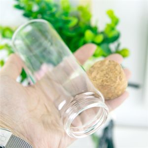 6 stks 150 ml kleine schattige heldere glazen container met kurken snoep voedsel pot hervulbare bottelende cosmetica geschenken flessen