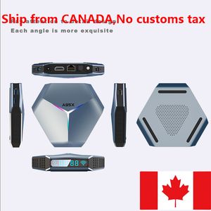 navio do CANADÁ A95X F4 TV Box RGB Amlogic S905X4 Smart Android 10 4K HD YouTube 4GB RAM 32GB ROM Wifi