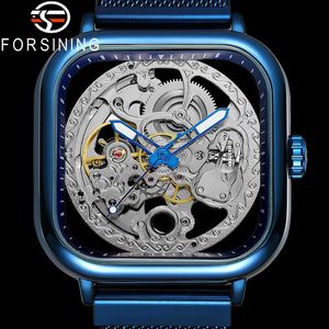 Forsining Orologio da polso da uomo Meccanico automatico Esercito militare Sport Orologio da uomo Top Brand Luxury Skeleton Orologio da uomo impermeabile 8181