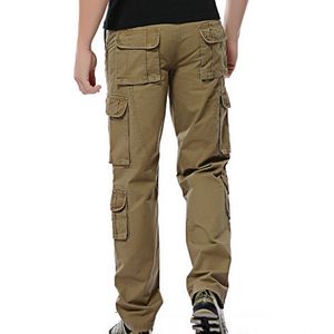 2020 Outono Mens Calças de Carga Army Calças Táticas Masculinas Multi-Pocket Outwear Calças Reta Calças Militares Homens Pantalon Homme 46 LJ201007
