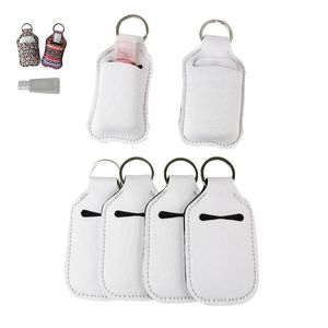 30ml sublimation blank Neoprene perfume bottle holder SBR blank hand sanitizer bottle set white perfume bottle holder keychain gift