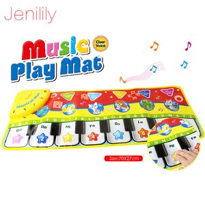70x27cm Musikmattor Piano Keyboard Mats Animal Sound Kids Touch Play Game Musical Carpet Mat Pedagogiska leksaker för barn LJ201113
