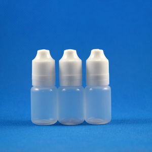 100 세트/로트 10ml 플라스틱 드롭퍼 병 변조 명백한 어린이 이중 증거 캡 긴 얇은 바늘 팁 상점 서브 팩 증기 액체 10 ml