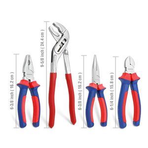 WORKPRO 4PC Home Tool Set Joint Diagnoal Pliers Water Pump Plier Adjustable wrench Y200321